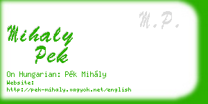 mihaly pek business card